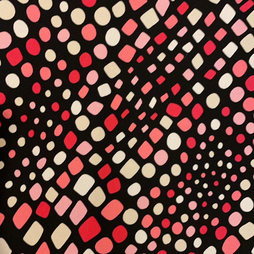 George’s Womens Geometric Black Pink Red Peach &White Print Skirt 2X